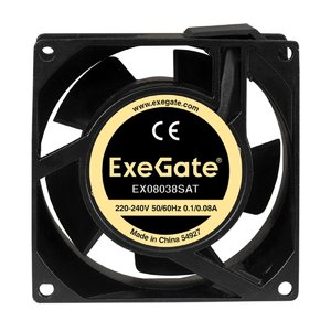 Exegate EX289002RUS Вентилятор 220В ExeGate EX08038SAT (80x80x38 мм, Sleeve bearing (подшипник скольжения), клеммы, 2400RPM, 36dBA)