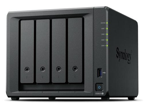 Система хранения данных Synology QC 2,2GhzCPU/4Gb(32)/RAID0,1,10,5,6/4HP HDD SATA(3.5', 2.5')upto 9hp HDD (1xDX525)/2xM.2 NVMe/2xUSB3.2/2x2.5GbE/iSCSI/1xPS/1YW repl DS923+, DS925+