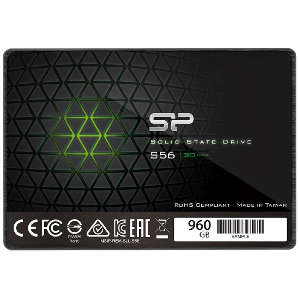 Silicon Power 960GB 2.5" Slim S56 <SP960GBSS3S56A25> (SATA3, up to 500/450MBs, 3D NAND, 500TBW, 7mm)