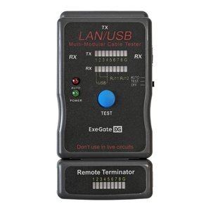 Exegate EX293160RUS Тестер сетевой ExeGate EX-T5448 для RJ-45/RJ-11/RJ-12/USB