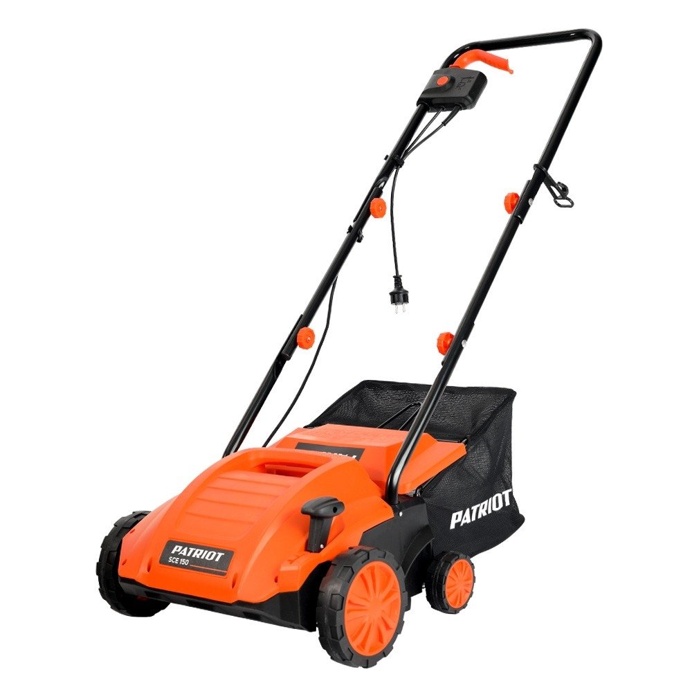 PATRIOT SCE 150 Скарификатор электрический [512309150] { 1500Вт, ширина 320мм, травосборник 30 л, колеса 180/100 }