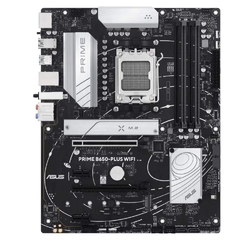 ASUS PRIME B650-PLUS WIFI (Socket AM5, ATX, 4xDDR5(128GB), DP/HDMI 2.1, 2xPCIe 4.0x16/2xPCIe 4.0, 1xLAN (2.5GbE), Wi-Fi 6E, 4xSATA 6Gb/s, 2xM.2, 1xM.2 E key, 1xType-C, 5xUSB 3.2, 2xUSB 2.0)90MB1KP0-M0, 90MB1KP0-M0EAY0