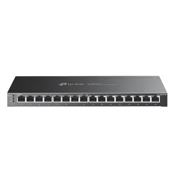коммутатор TP-Link SG2016P, Omada™  16-Port Gigabit Smart Switch with 8-Port PoE+ 120 W PoE