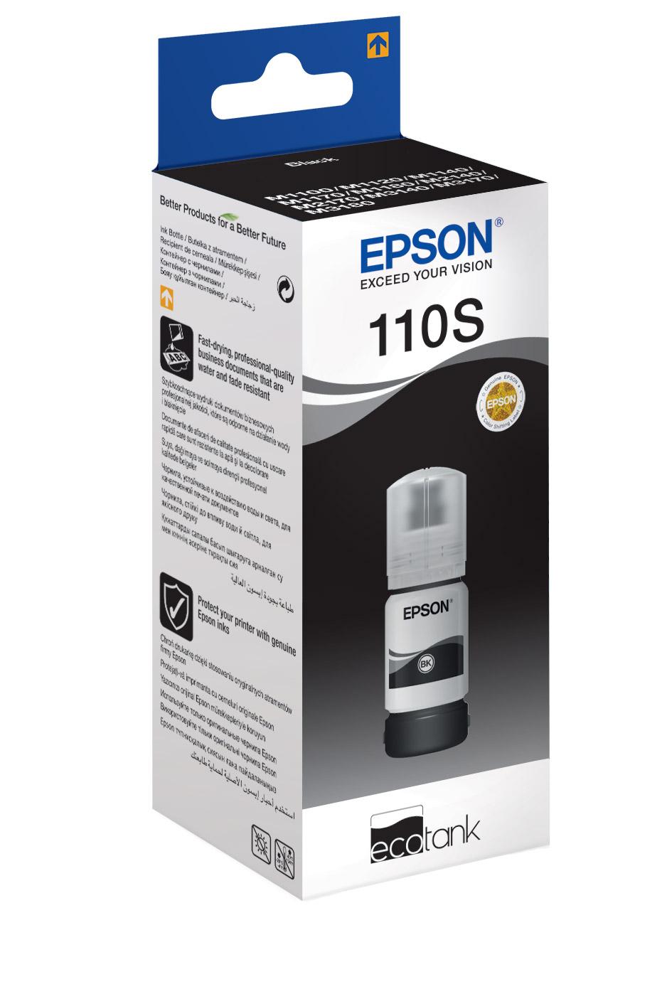 Контейнер EPSON EcoTank MX1XX Series Black Bottle L с черными чернилами M1100/1120/2140, C13T01L14A