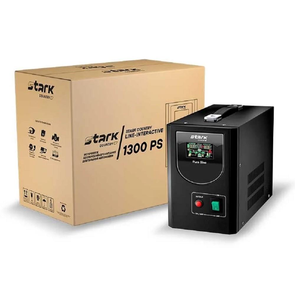 ИБП STARK SC 1300 PS 1300ВА/1100Вт (12/24А) {Line-Interactive, на пол, 154-264В, 2 х ЕВРО, Чистый синус, БЕЗ АКБ - внешние батареи 1 шт от 55Ач до 480 Ач} {00-00017117}