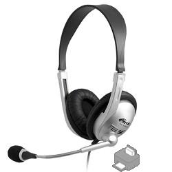 RITMIX RH-533USB Silver {Гарнитура. 40 мм, 20-20000 Гц, 32 Ом, 105 дБ, конденсаторный всенаправленный микрофон, 2,2 кОм, 58 дБ ± 3 дБ, пластик}