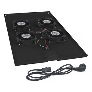 Cabeus TRAY-100-BK Модуль вентиляторный с 4-я вентиляторами для установки в напольные шкафы серии SH-05C , ND-05C глубиной 1000мм, цвет черный (RAL 9004)