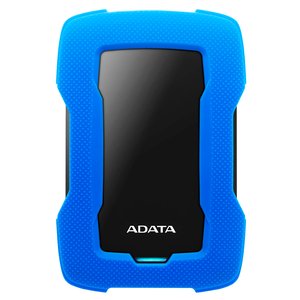 Внешний жесткий диск/ Portable HDD 2TB ADATA HD330 (Blue), Silicone, USB 3.2 Gen1, 133x89x16mm, 190g /3 года/, AHD330-2TU31-CBL