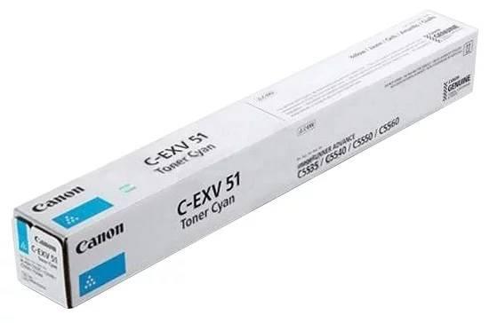 Тонер CANON C-EXV51 C голубой,  60 000 страниц, 0482C002
