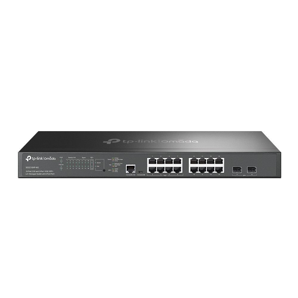 Коммутатор/ Omada 16-Port 2.5GBASE-T and 2-Port 10GE SFP+ L2+ Managed Switch with 8-Port PoE, SG3218XP-M2