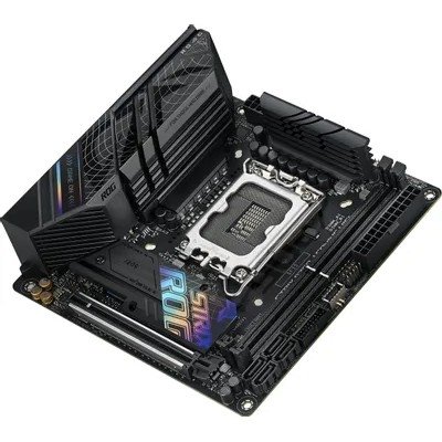 ASUS ROG STRIX B760-I GAMING WIFI  (Socket 1700, mini ITX, 2xDDR5(96GB), DP/HDMI, 1xPCIe 5.0x16, 1xLAN (2.5GbE), Wi-Fi, 4xSATA 6Gb/s, 2xM.2, 2xType-C, 3xUSB 3.2, 3xUSB 2.0)
