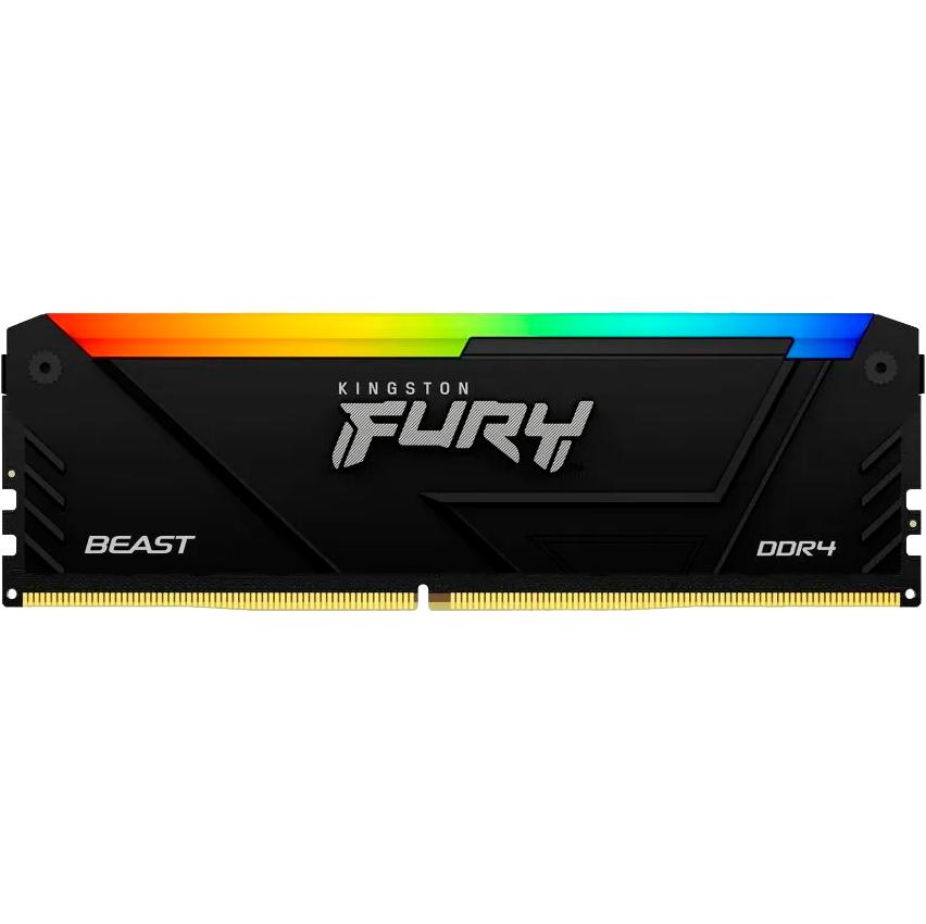 Память оперативная/ Kingston 8GB 3200MT/s DDR4 CL16 DIMM FURY Beast RGB, KF432C16BB2A/8