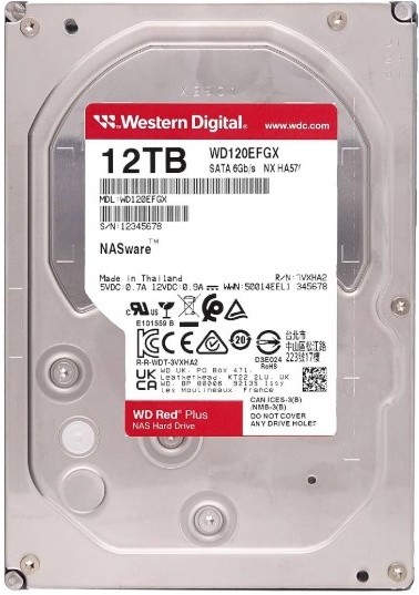 12TB WD Red Plus (WD120EFGX) {Serial ATA III, 7200- rpm, 256Mb, 3.5", NAS Edition}