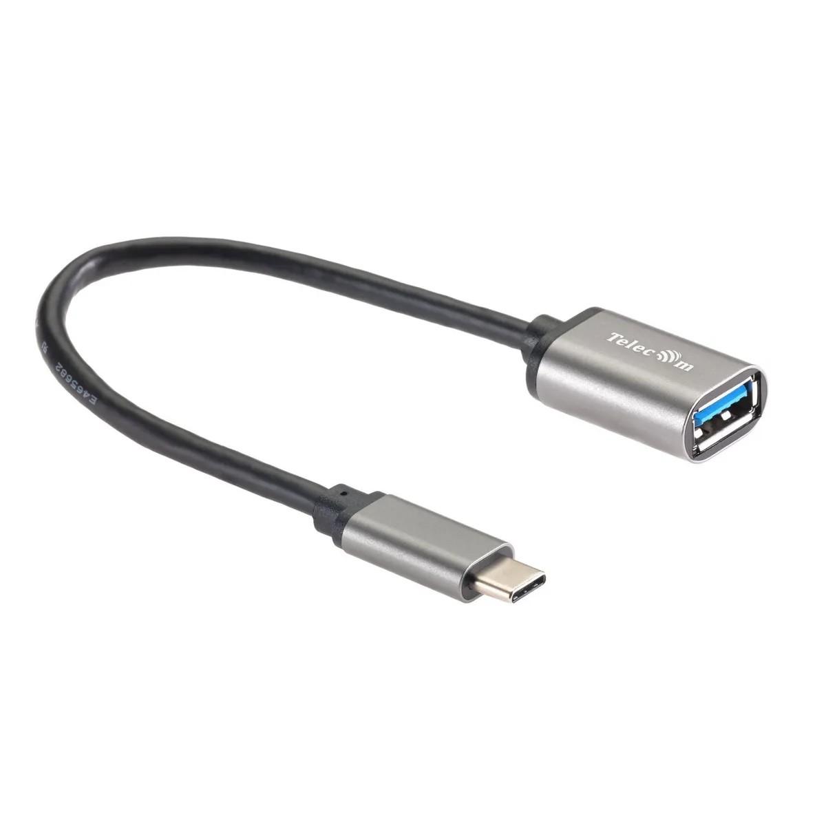 Telecom  TC409M  Кабель-адаптер  Type-Cm --> USB 3.0 Af , OTG, 1,5A , 5,0Gbps , Alum grey 0,2m Telecom (TC409M) [6926123467206]