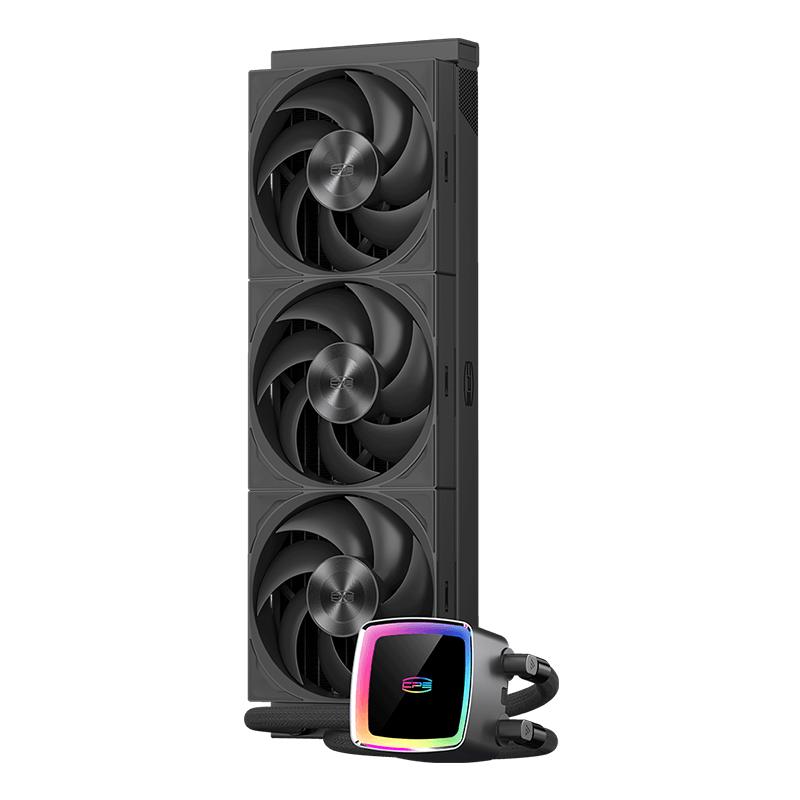Система охлаждения/ Water Cooling System PCCooler DE360 MAX BK (300W, 360mm, Black, ARGB Pump, Fans: 3x120mm, 66CFM, 34.3dBA, 2200RPM/ Pump height 54mm, 15dBA, 2600RPM, Rad thickness 27mm/ S: 1851, 1700, 1200, 115X, AM5, AM4, AM3)