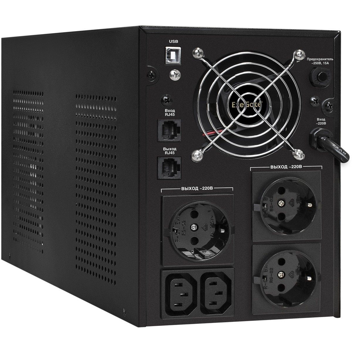 Exegate EX292614RUS ИБП ExeGate SpecialPro UNB-3000.LED.AVR.3SH.2C13.RJ.USB <3000VA/1800W,LED, AVR,3*Schuko+2*C13,RJ45/11,USB, металлический корпус, Black>
