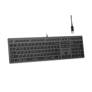 Клавиатура A4Tech Fstyler FX60H серый USB slim LED (FX60H GREY/NEON) [FX60H GREY/NEON]