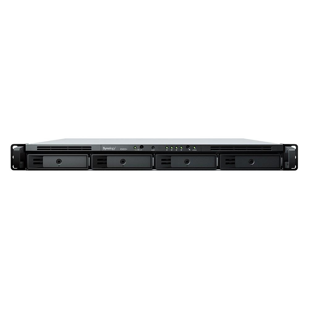 Synology RS822+ Сетевое хранилище (1U,4x3.5"/2.5" HDD, 4-core 2.2 GHz, 2 GB DDR4 ECC SODIMM, 4xGbE LAN) 