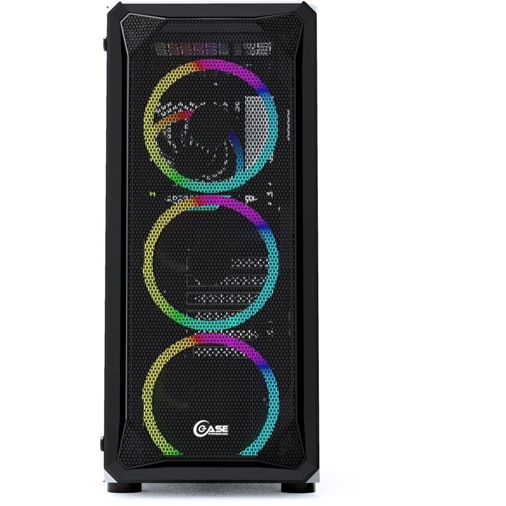 Powercase CMIZB-L4 Корпус Mistral Z4 Mesh LED, Tempered Glass, 4x 120mm 5-color fan, чёрный, ATX  (CMIZB-L4)