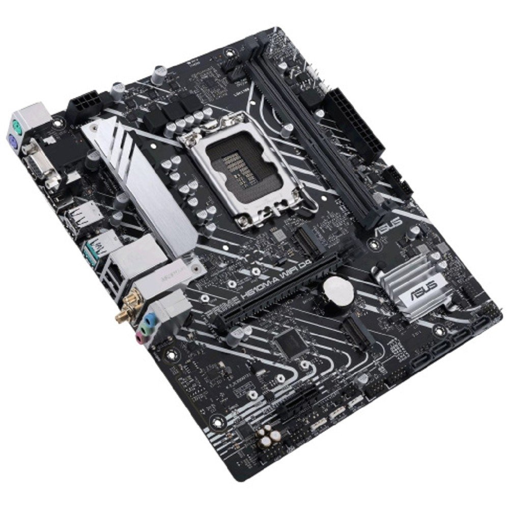 ASUS PRIME H610M-A WIFI D4 (Socket 1700, mATX, 2xDDR4(64GB), VGA/HDMI/DP, 1xPCIe 4.0x16/1xPCIe 3.0, 1xLAN, Wi-Fi, BT, 4xSATA 6Gb/s, 2xM.2, 2xUSB 3.2, 4xUSB 2.0, 2xPS/2)