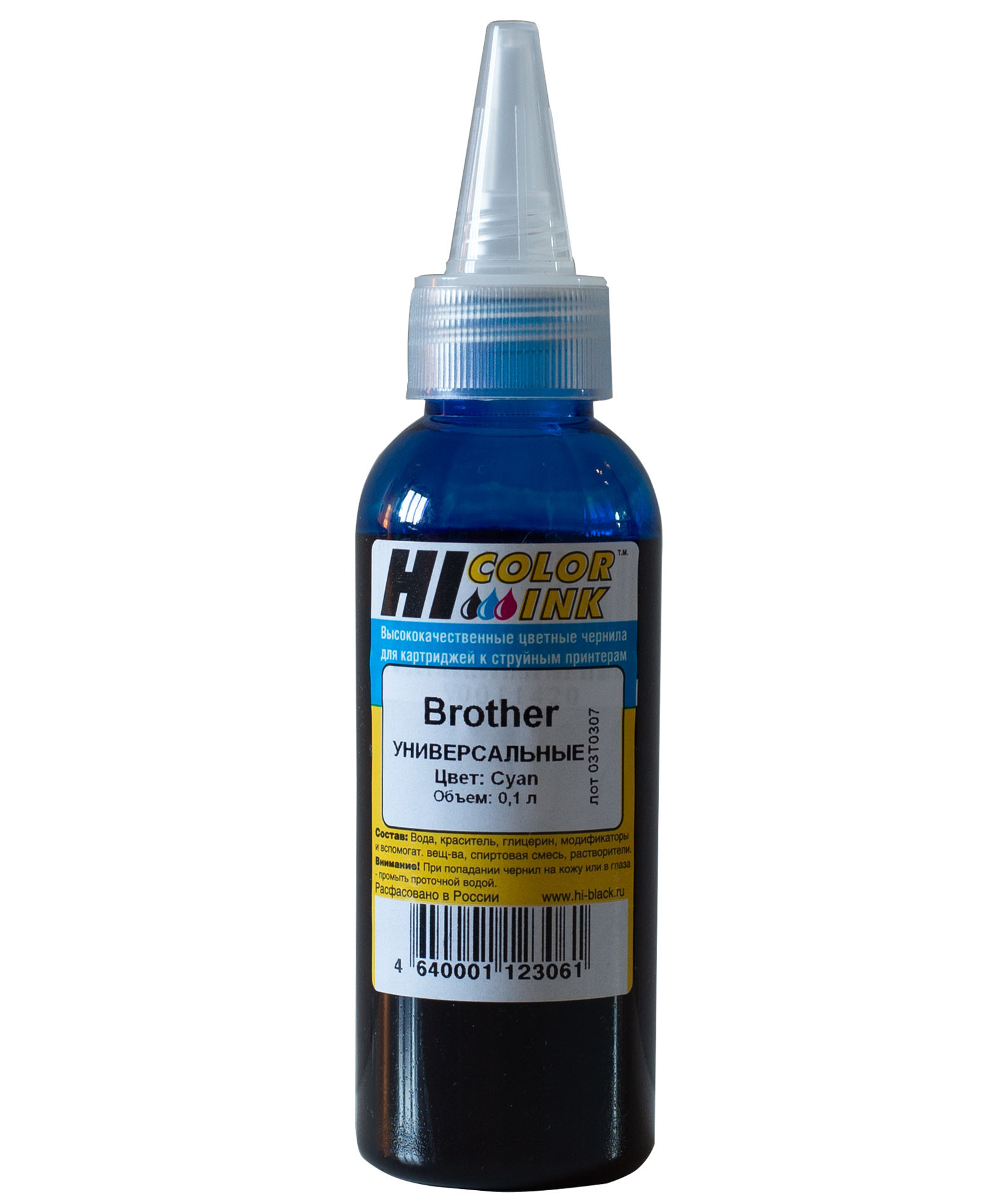Чернила Hi-Black Универсальные для Brother (Тип B), C, 0,1 л., 1507010393U