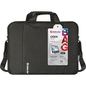 Сумка для ноутбука Defender Geek 15.6" черный, карман (26084)