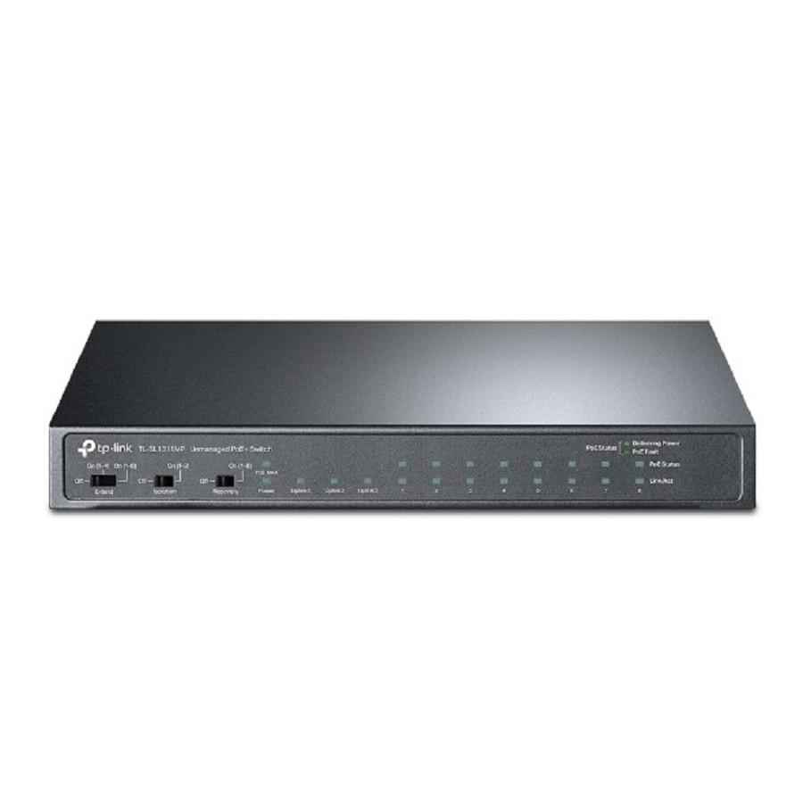 TP-Link TL-SL1311MP Неуправляемый PoE-коммутатор (8 портов PoE+ 10/100 Мбит/с, 2 гигабитных порта без РоЕ и 1 слот SFP)