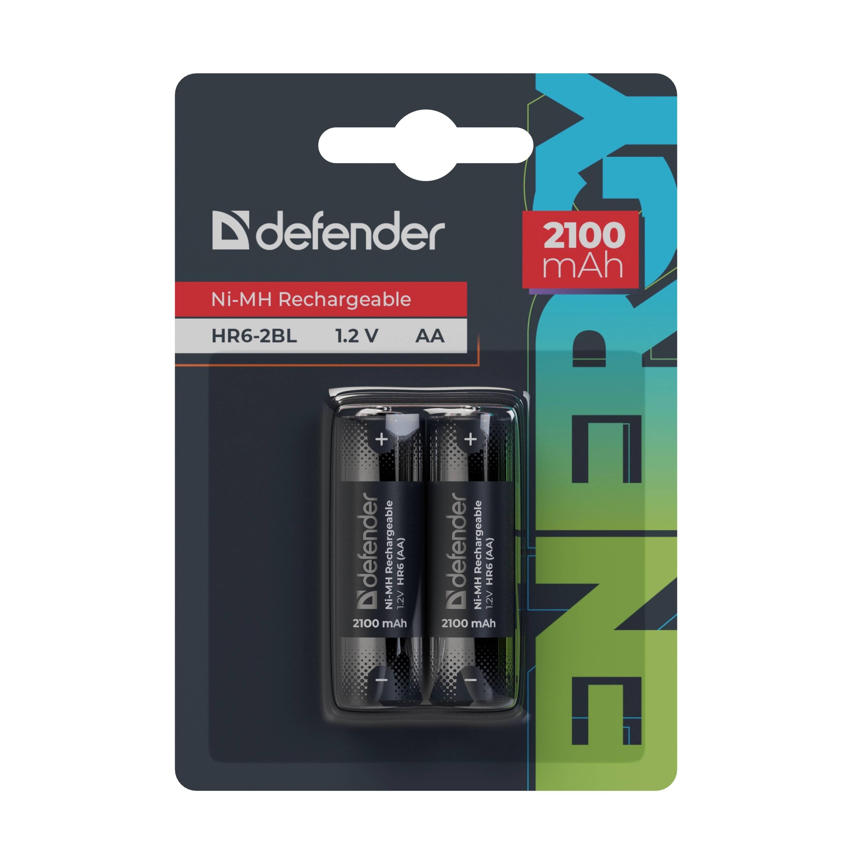 Defender Аккумуляторная батарея HR6-2BL 2100 mAh АА, Ni-MH, блистер, 2 шт., 56502