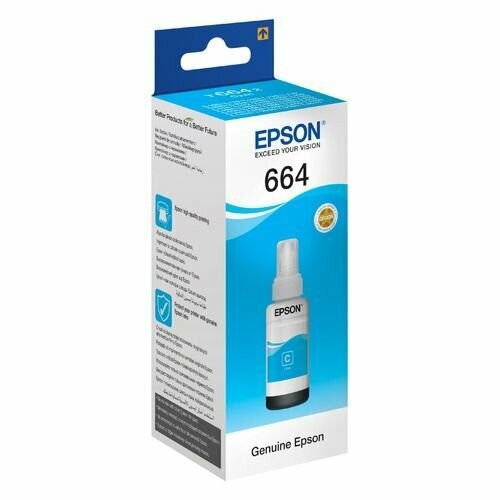 Контейнер EPSON T6642 с голубыми чернилами для L100/L110/L210/L300/L355, C13T66424A