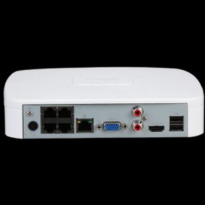 DAHUA DHI-NVR2104-P-I2 4-канальный IP-видеорегистратор с PoE, 4K и H.265+, видеоаналитика, входящий поток до 80Мбит/с, 1 SATA III до 10Тбайт