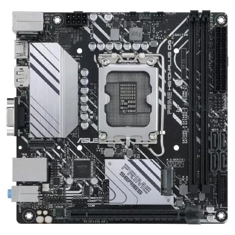 ASUS PRIME H610I-PLUS D4-CSM (Socket 1700, mini ITX, 2xDDR4(64GB), VGA//HDMI/DP, 1xPCIe 4.0x16, 1xLAN, 4xSATA 6Gb/s, 1xM.2, 1xM.2 E key, 2xUSB 3.2, 2xUSB 2.0, 1xPS/2) 