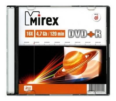 Диск DVD+R Mirex 4.7 Gb, 16x, Slim Case (1), (1/200), UL130013A1S
