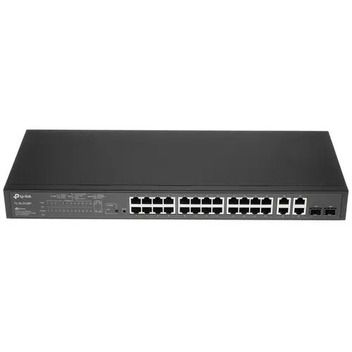 TP-Link SL2428P Коммутатор JetStream Smart с 24 портами RJ45 10/100 Мбит/с, 4 гигабитными портами RJ45 и 2 комбинированными портами RJ45/SFP