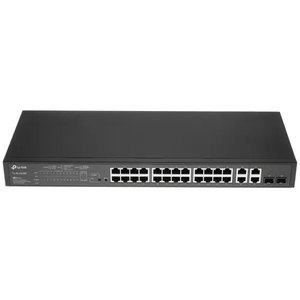 TP-Link SL2428P Коммутатор JetStream Smart с 24 портами RJ45 10/100 Мбит/с, 4 гигабитными портами RJ45 и 2 комбинированными портами RJ45/SFP