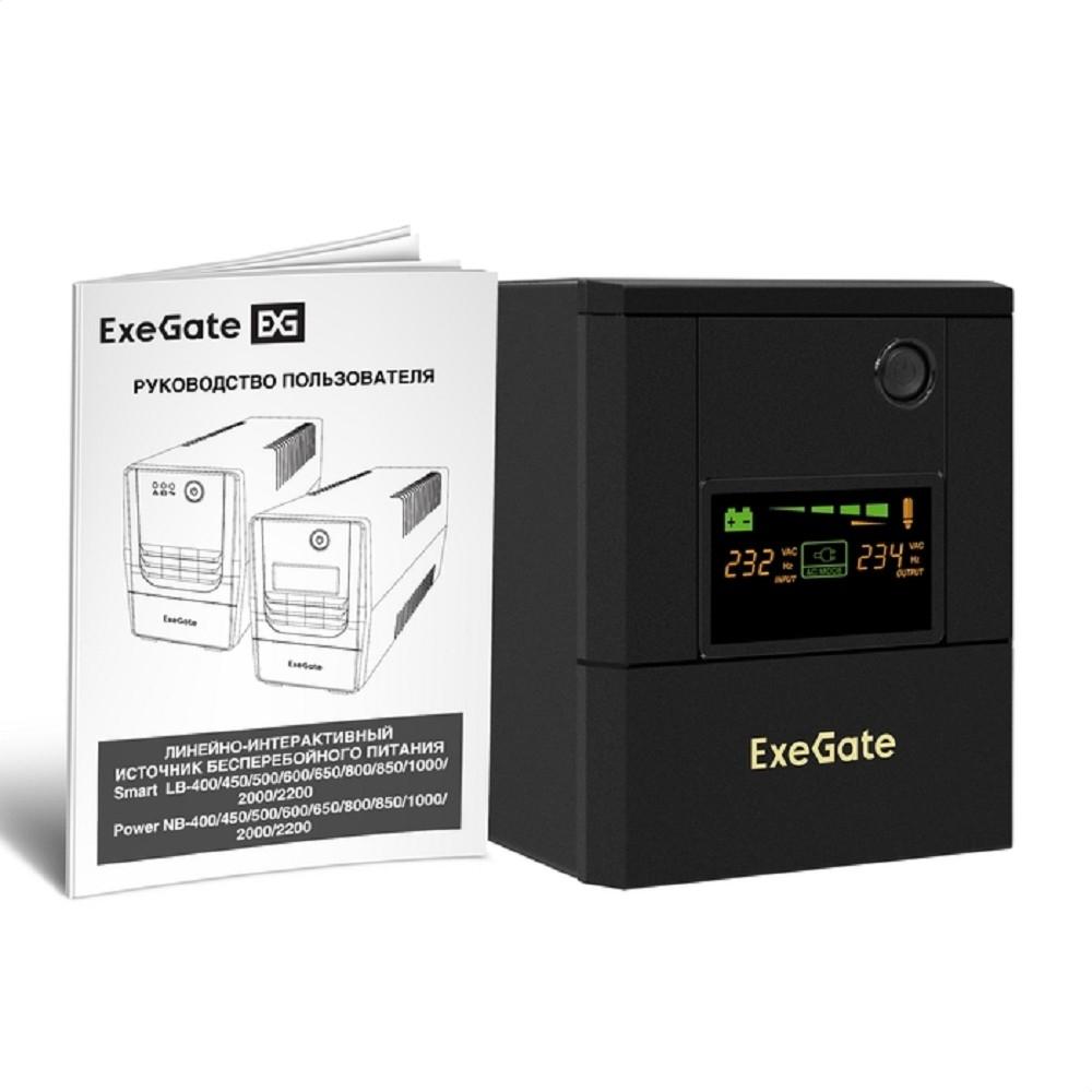 Exegate EX299823RUS ИБП ExeGate Smart LB-2000.LCD.AVR.8C13 (2000VA/1200W, цветной LCD, AVR, 8*C13, батарея 12V 9Ah - 2 шт., металлический корпус, Black)