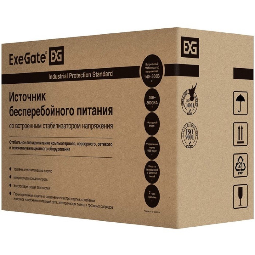 Exegate EX292637RUS ИБП ExeGate SpecialPro Smart LLB-3000.LCD.AVR.2SH.4C13.RJ.USB <3000VA/1800W, LCD, AVR,2*Schuko+4*C13,RJ45/11,USB, металлический корпус, Black>