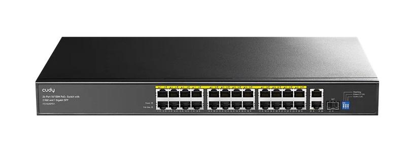 Cudy FS1026PS1 Коммутатор с 24 портами 10/100 Мбит/с, 2 гигабитными портами, портом SFP и поддержкой PoE+ (300 Вт)