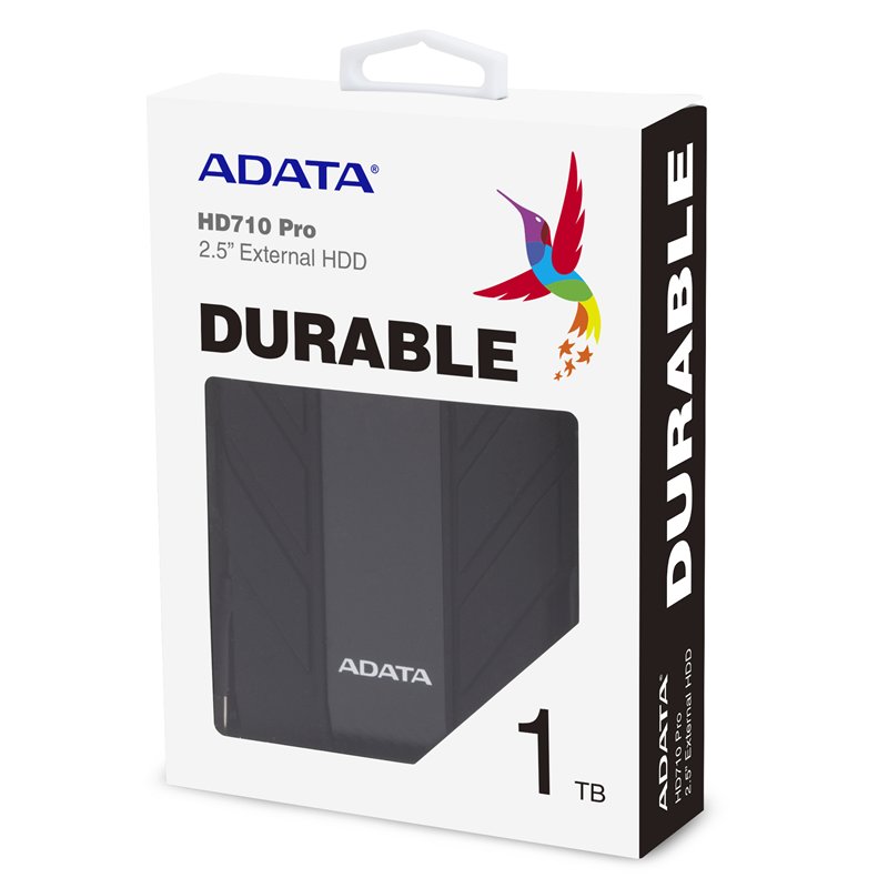 Внешний жесткий диск/ Portable HDD 1TB ADATA HD710 Pro (Black), IP68, USB 3.2 Gen1, 133x99x22mm, 270g /3 года/, AHD710P-1TU31-CBK