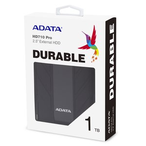 Внешний жесткий диск/ Portable HDD 1TB ADATA HD710 Pro (Black), IP68, USB 3.2 Gen1, 133x99x22mm, 270g /3 года/, AHD710P-1TU31-CBK
