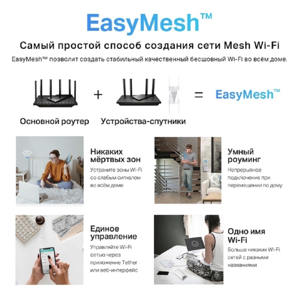 TP-Link Archer C6 Двухдиапазонный гигабитный роутер Wi-Fi AC1200/AC1300 с поддержкой Mesh и MU-MIMO