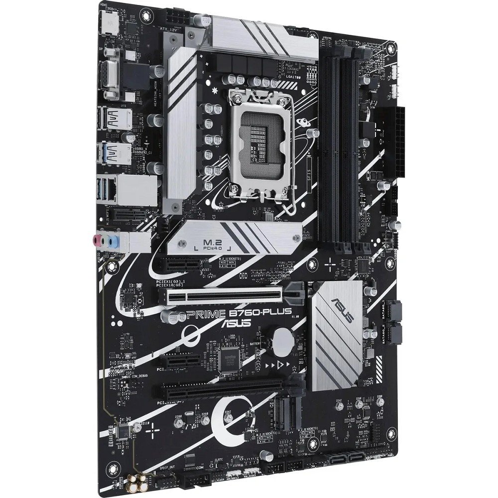 ASUS PRIME B760-PLUS (Socket 1700, ATX, 4xDDR5(192GB), DP/HDMI, 2xPCIe 4.0x16/1xPCIe 4.0, 1xLAN (2.5GbE), 4xSATA 6Gb/s, 3xM.2, 2xUSB 3.2, 4xUSB 2.0, 1xPS/2) 90MB1EF0-M1EAY0