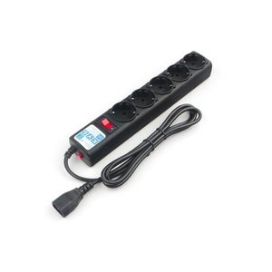 PowerCube Фильтр-удлинитель (SPG5-B1) 0.5 м, 5 розеток, д/подкл. к UPS (C14),10А/2,2кВт, черный