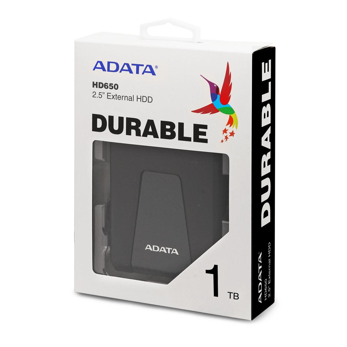 Жесткий диск внешний/ Portable HDD 1TB ADATA HD650 (Black), Silicone, USB 3.2 Gen1, 121x81x21mm, 201g /3 года/, AHD650-1TU31-CBK