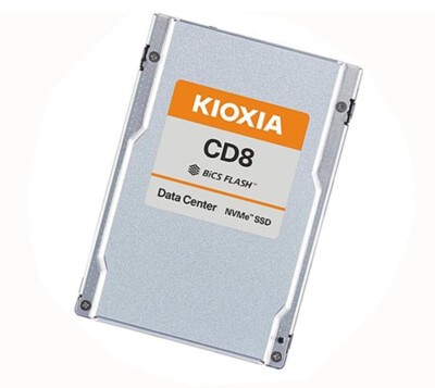 Серверный твердотельный накопитель/ KIOXIA SSD CD8-R, 3840GB, U.2(2.5"" 15mm), NVMe 1.4, PCIe 4.0, TLC, R/W 7200/3800 MB/s, IOPs 1250K/195K, TBW 7008, DWPD 1 (12 мес.), KCD8XRUG3T84
