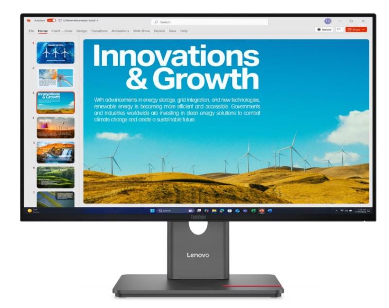 Монитор Lenovo 23,8" P24QD-40, 16:9, IPS, QHD, 4ms, 300cd, 120Hz, HDMI, DP, USB, USB-C, LAN, HAS, 64B1GAR1CB