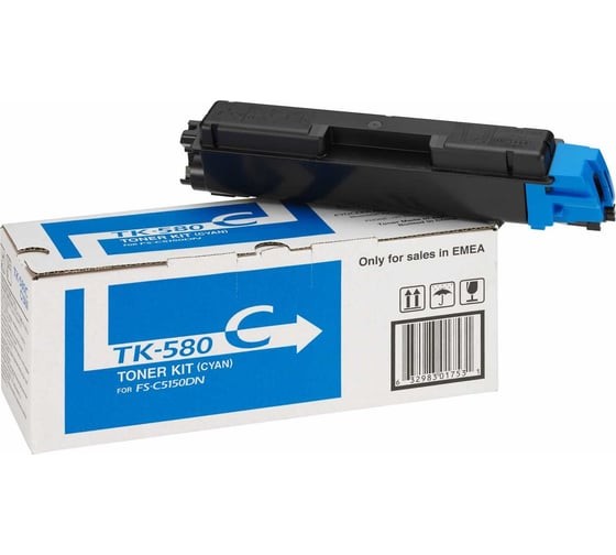 Тонер-картридж TK-580C 2 800 стр. Cyan для FS-C5150DN, 1T02KTCNL0
