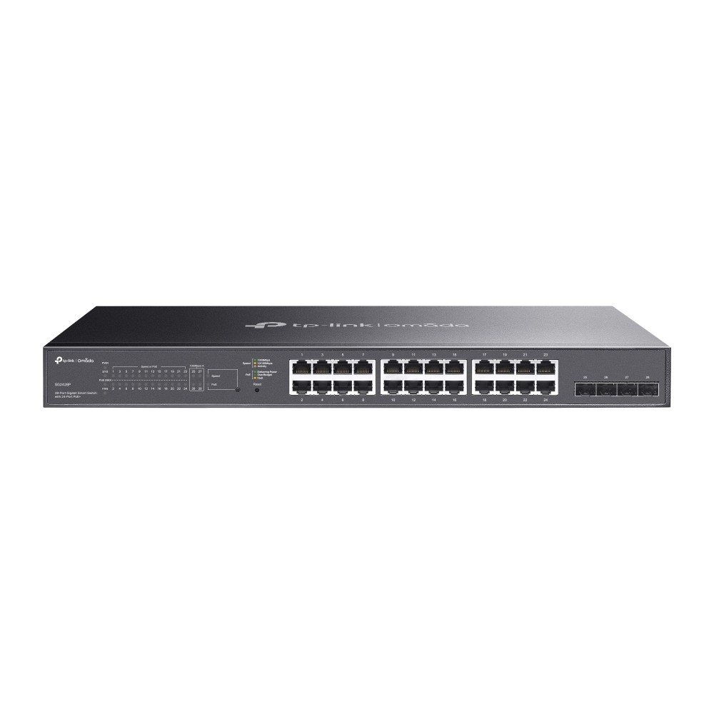 Коммутатор/ 28-Port Gigabit Smart Switch with 24-Port PoE+, 24? Gigabit PoE+ Ports, 4? Gigabit SFP Slots, SG2428P