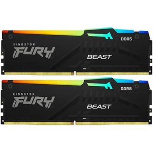Kingston DDR5 DIMM 32Gb (2x16Gb) PC 48000 6000Mhz, FURY Beast Black RGB,  (KF560C36BBE2AK2-32)