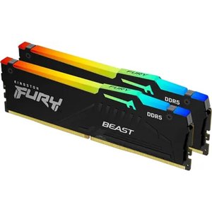 Kingston DDR5 DIMM 32Gb (2x16Gb) PC 48000 6000Mhz, FURY Beast Black RGB,  (KF560C36BBE2AK2-32)