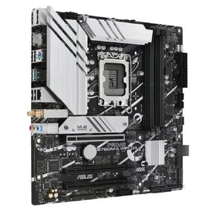 ASUS PRIME B760M-A WIFI D4 (Socket 1700, mATX, 4xDDR4(128GB), DP/2xHDMI 2.1, 3xPCIe 4.0x16, 1xLAN (2.5GbE), Wi-Fi, BT, 4xSATA 6Gb/s, 2xM.2, 2xUSB 3.2, 4xUSB 2.0, 1xPS/2)